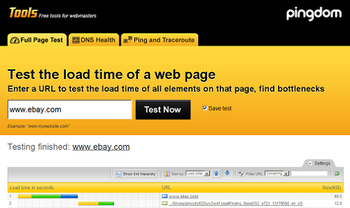 pindom test ebay