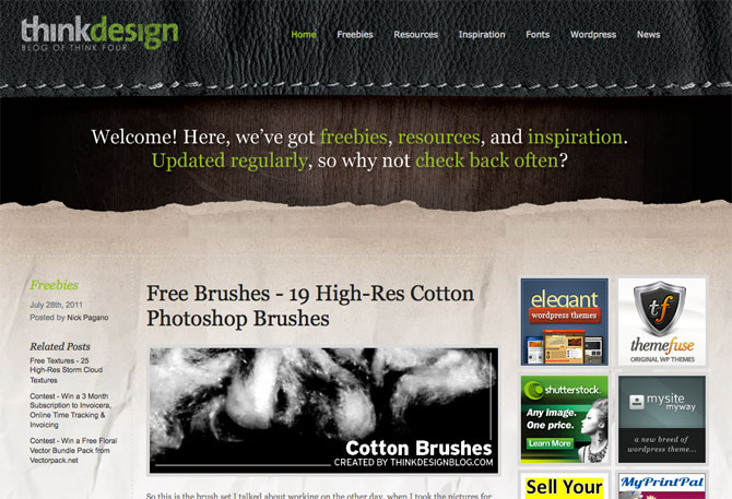 30 Pretty, Paper-Based Web Designs
